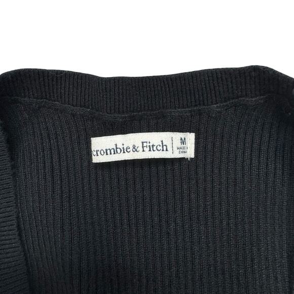 ABERCROMBIE & FITCH Ribbed Knit Cutout Midi Dress in Black Size Medium Sweater - Picture 6 of 9